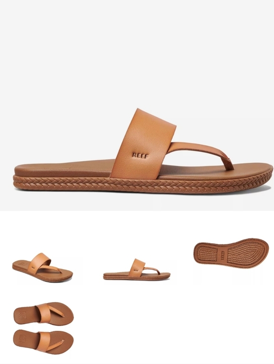 Reef Shoes - Reef Women’s Tan Slide Toe-Post Sandals